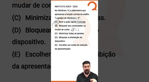 Questão de Informática do Instituto AOCP - Windows 10  | Questão Comentada
