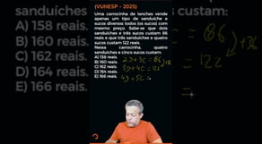 Questão de Matemática - Vunesp | Questão Comentada