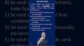 Questão de Português da FGV | Questão Comentada