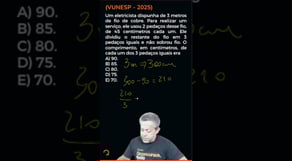 Questão de Matemática Banca Vunesp | Questão Comentada
