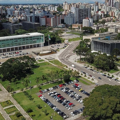 Vista aérea do Tribunal de Contas do Estado do Paraná (Foto: José Fernando Ogura/AEN)